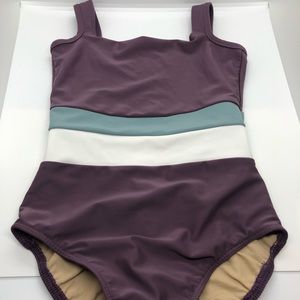Five Dancewear Lavender Leo w/Teal and White waist